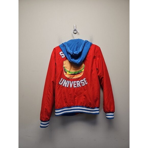STEVEN UNIVERSE Cartoon Network Multicolor Lined Metal Snap HOODED JACKET Mens S - Picture 1 of 8